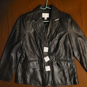 New Women's Worthington Large Petite Leather Jacket